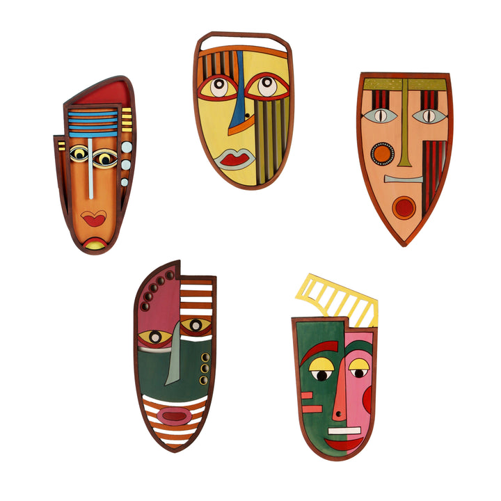 Mohicans Wall Decor Mask set of 5