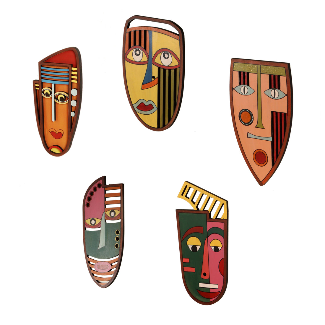 Mohicans Wall Decor Mask set of 5