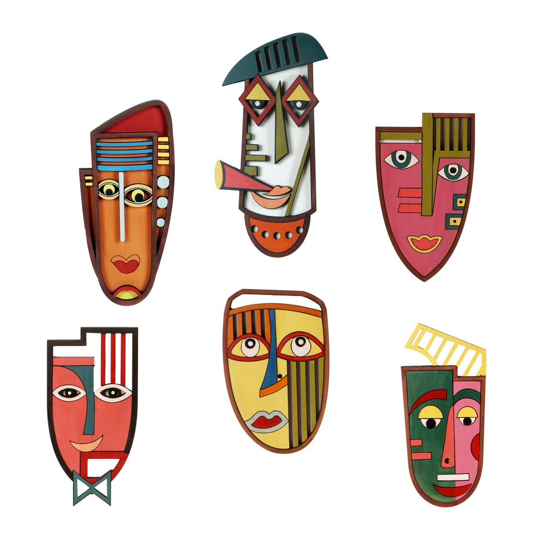 Party Time Wall Decor Mask set of 6