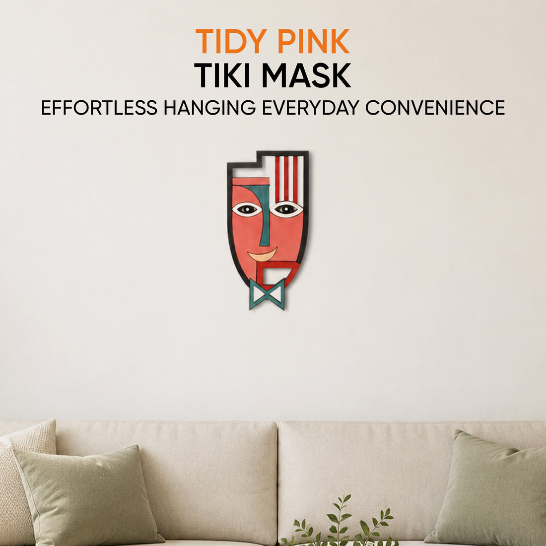 Tidy Ted Pink Wall Decor Mask (6x12)