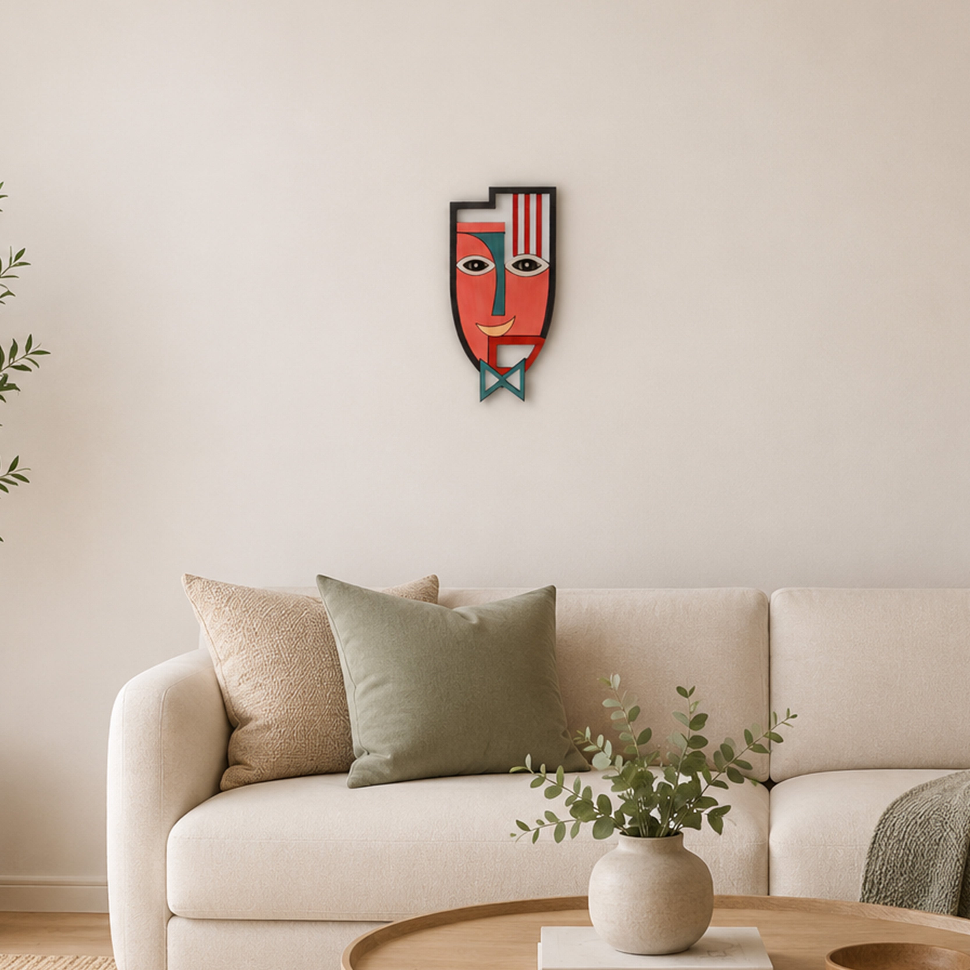 Tidy Ted Pink Wall Decor Mask (6x12)