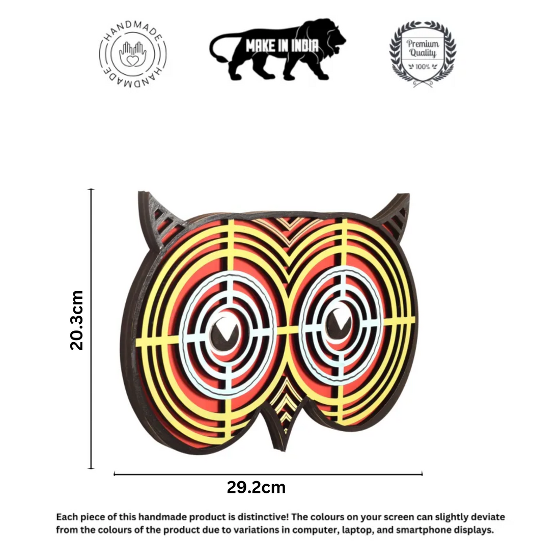 Owl's Eye Wall Decor Mask (Red)