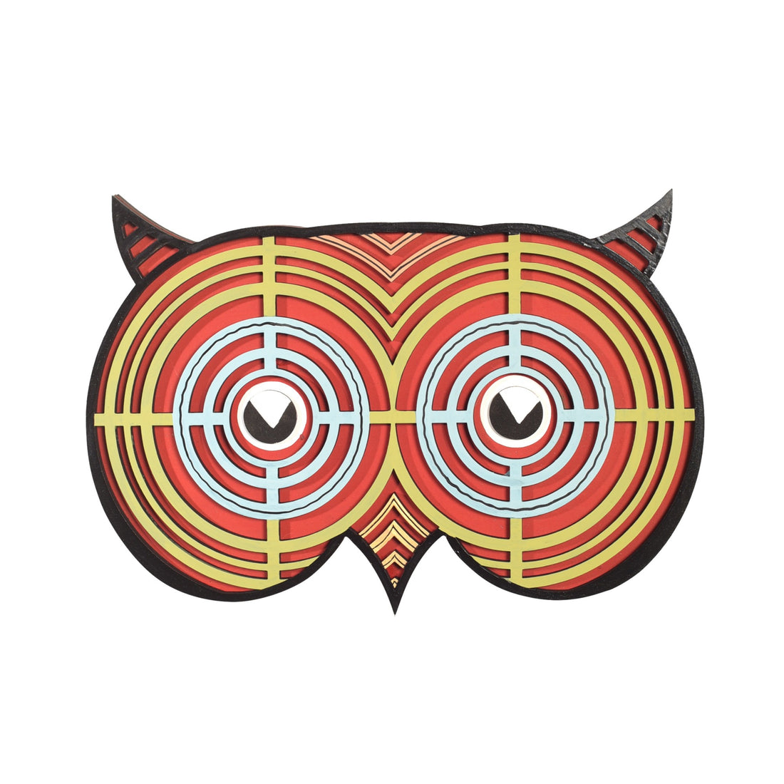 Owl's Eye Wall Decor Mask (Red)