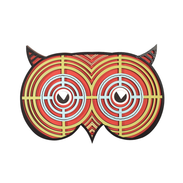 Owl's Eye Wall Decor Mask (Red)