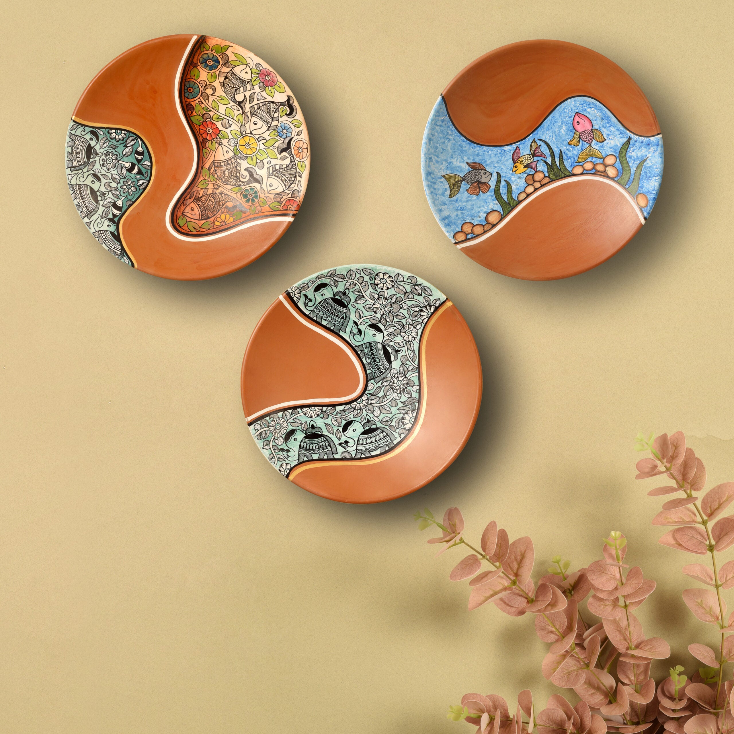 Sunset Serenity Wall Décor Terracotta Plates