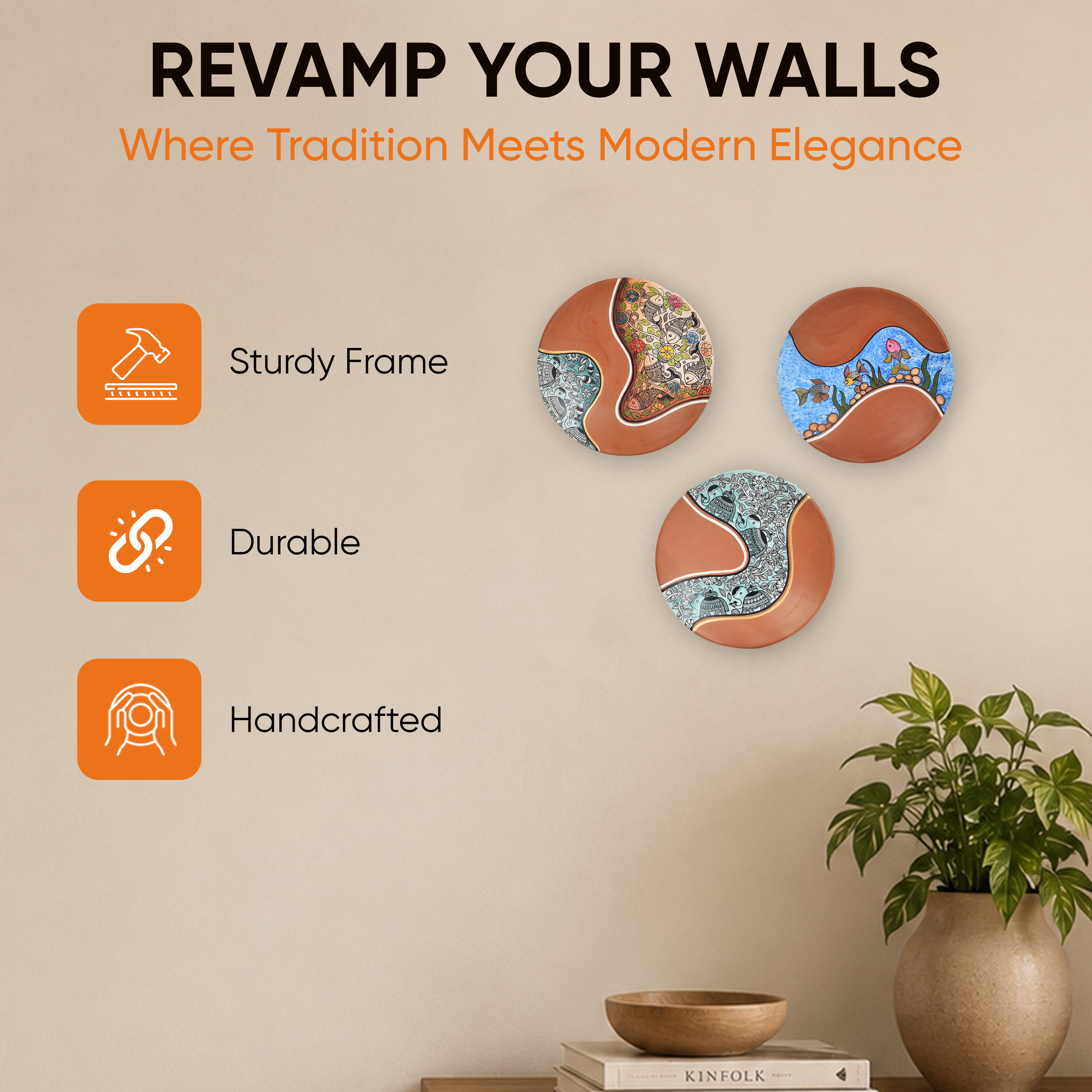 Sunset Serenity Wall Décor Terracotta Plates