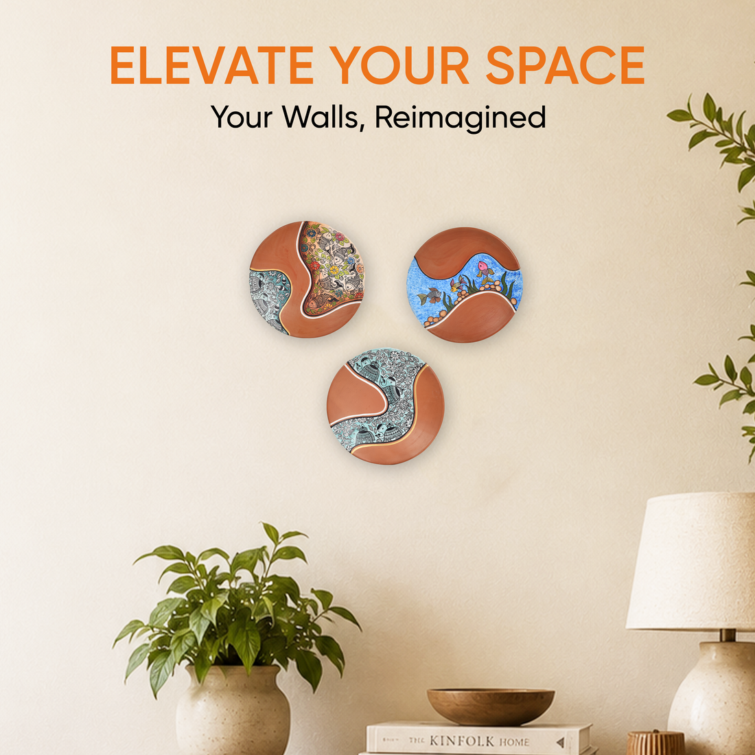 Sunset Serenity Wall Décor Terracotta Plates