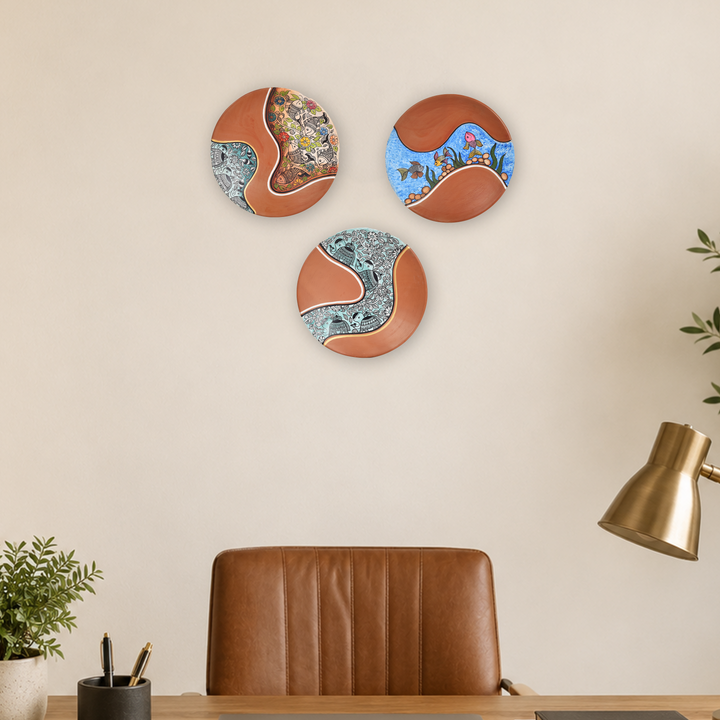 Sunset Serenity Wall Décor Terracotta Plates