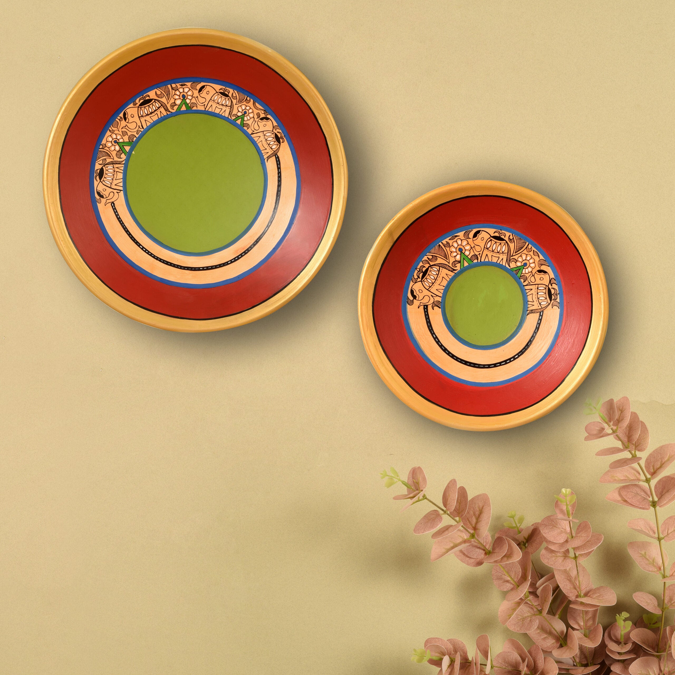 Ruby Radiance Wall Décor Terracotta Plates