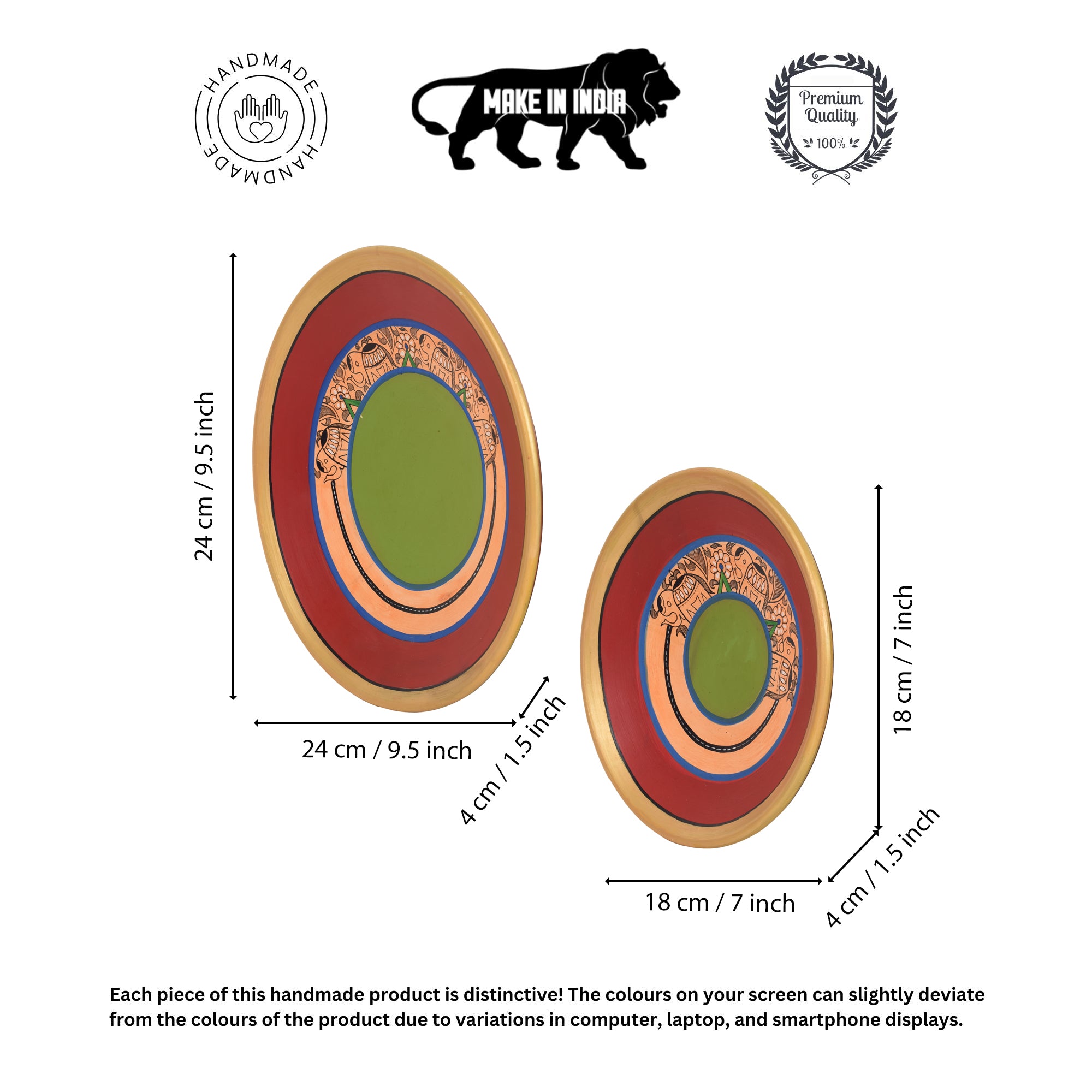 Ruby Radiance Wall Décor Terracotta Plates