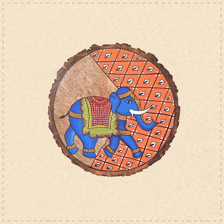 Handpainted Pichhwai Elephant Wall Panel