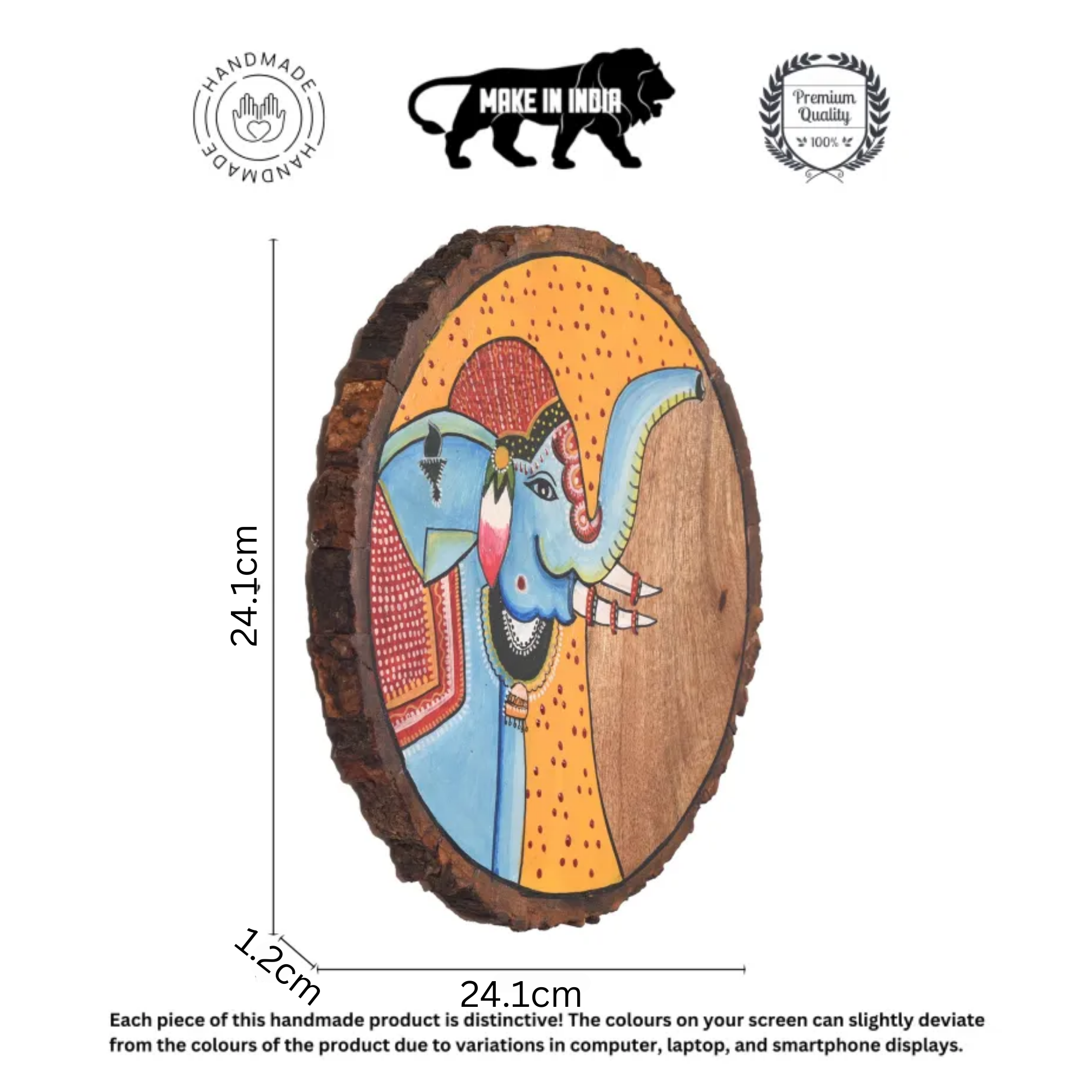 Handpainted Pichhwai Elephant Wall Panel I