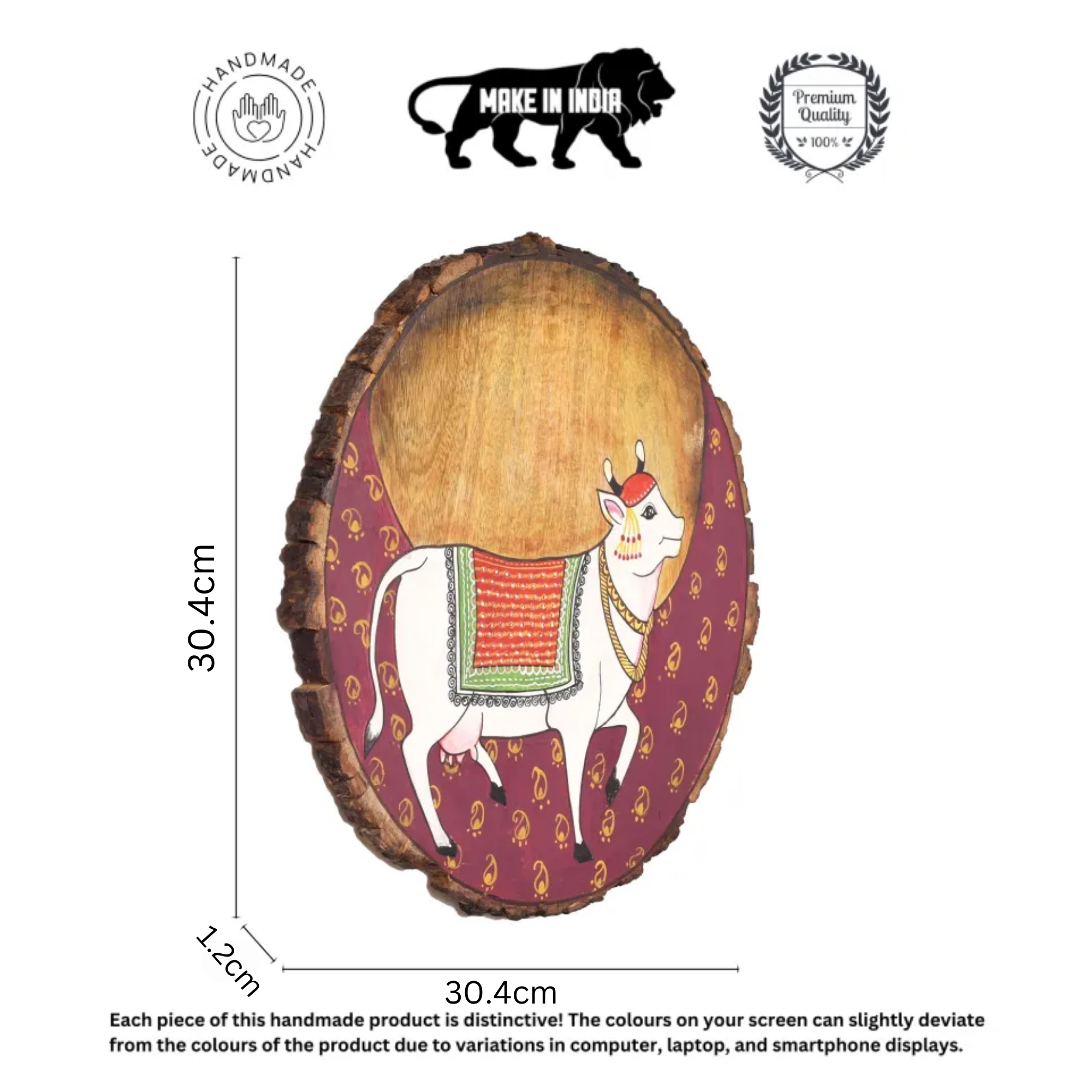 Handpainted Pichhwai Nandi Wall Panel I