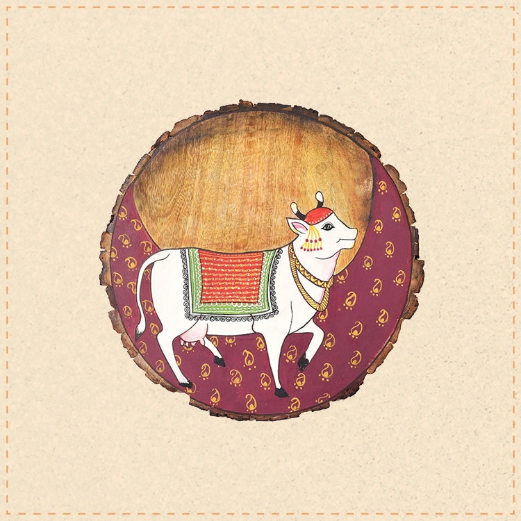 Handpainted Pichhwai Nandi Wall Panel I