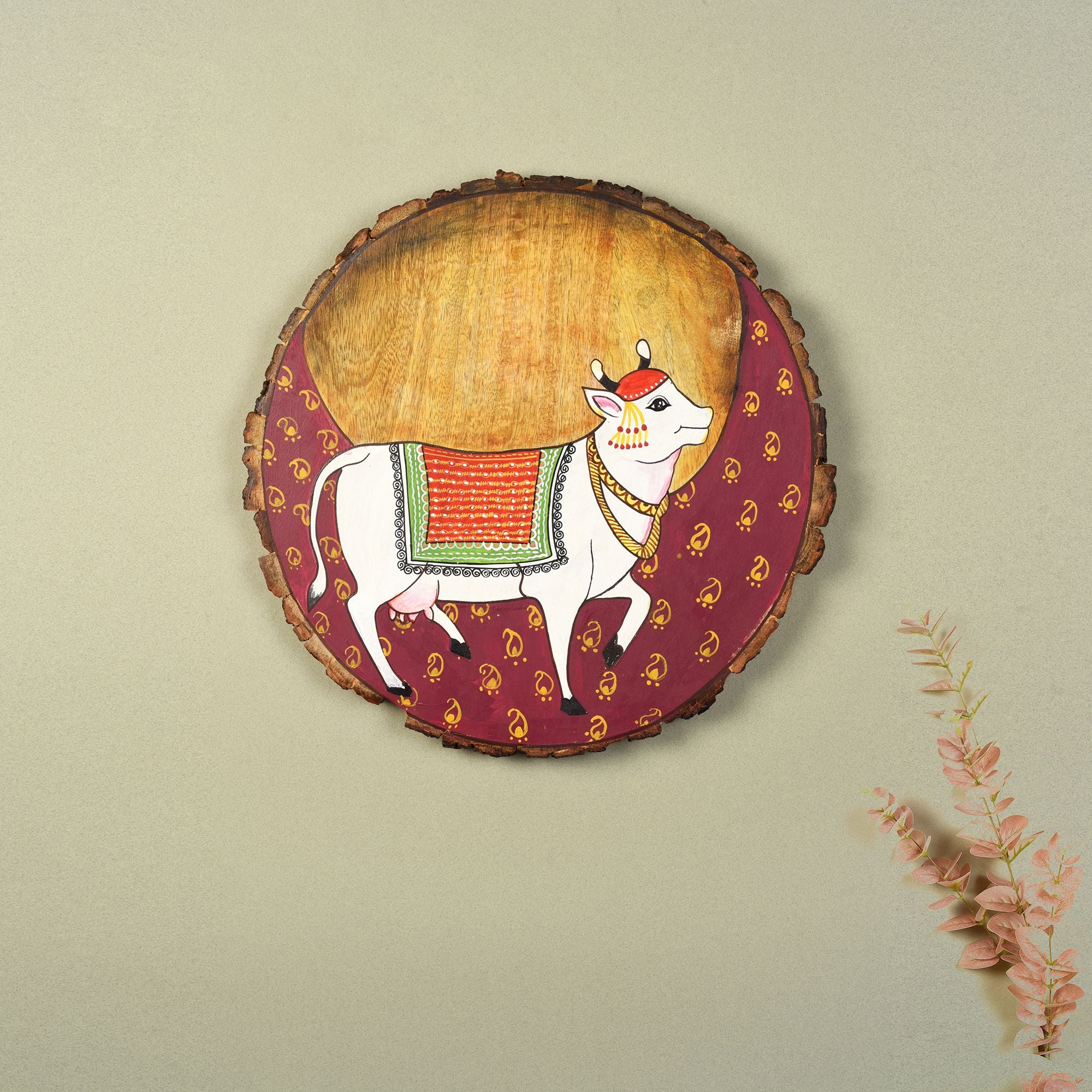 Handpainted Pichhwai Nandi Wall Panel I