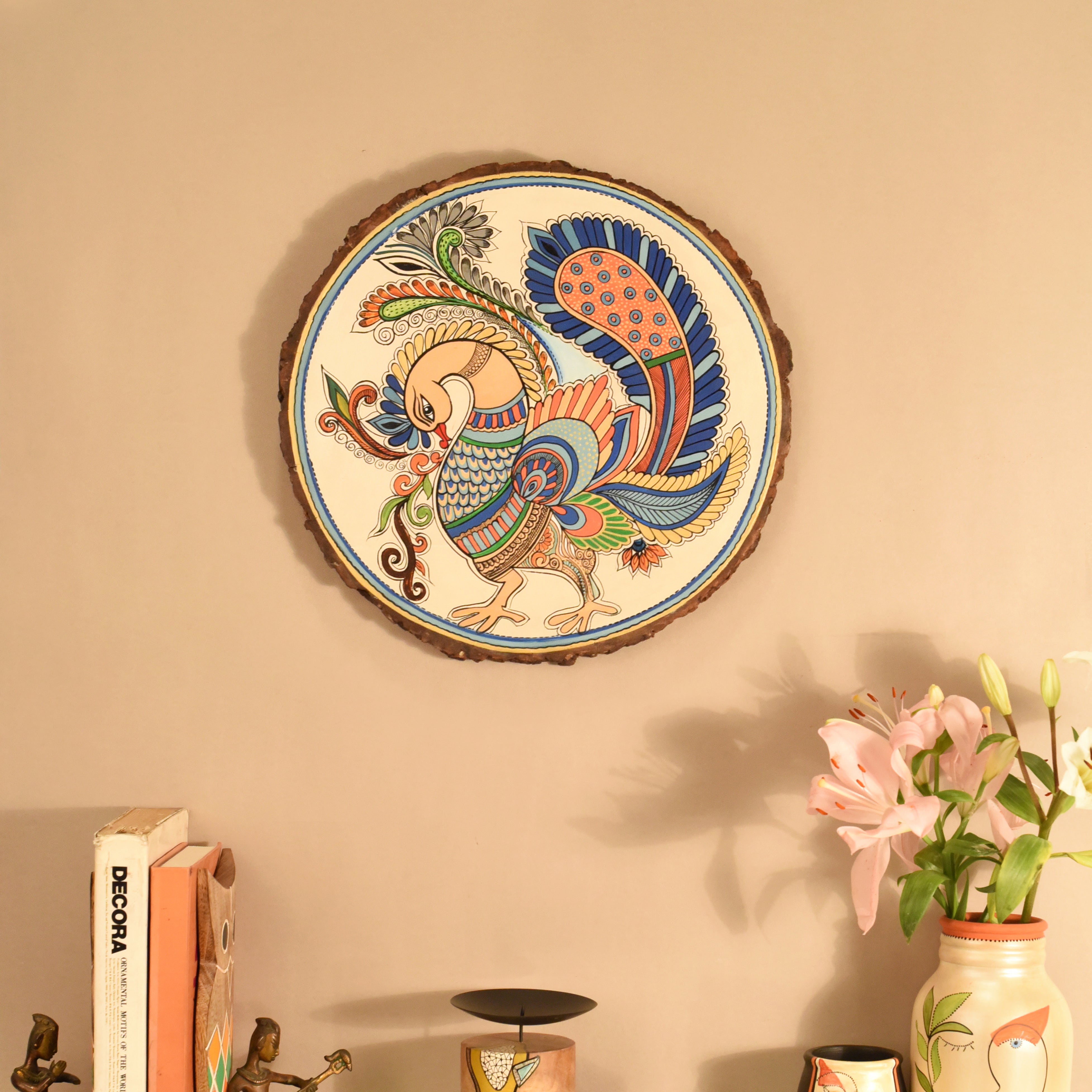 Mayura Wall decor Frame with fine Madhubani artwork