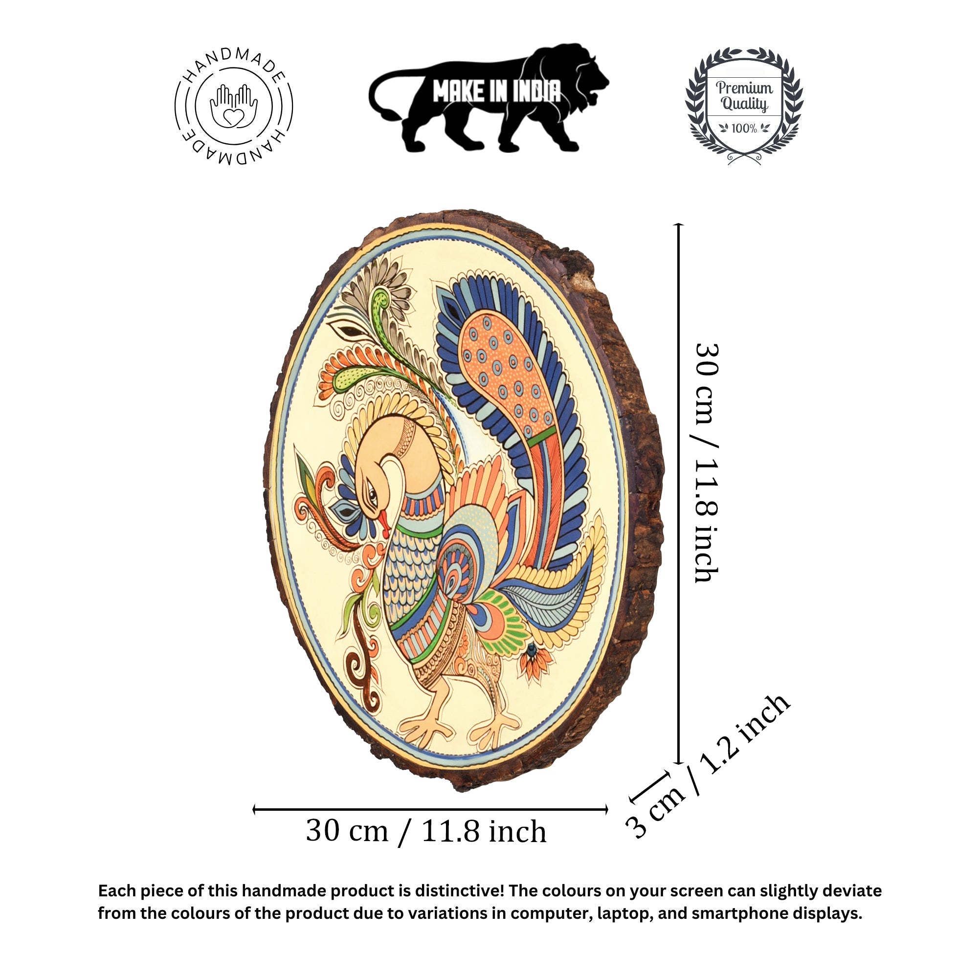 Mayura Wall decor Frame with fine Madhubani artwork