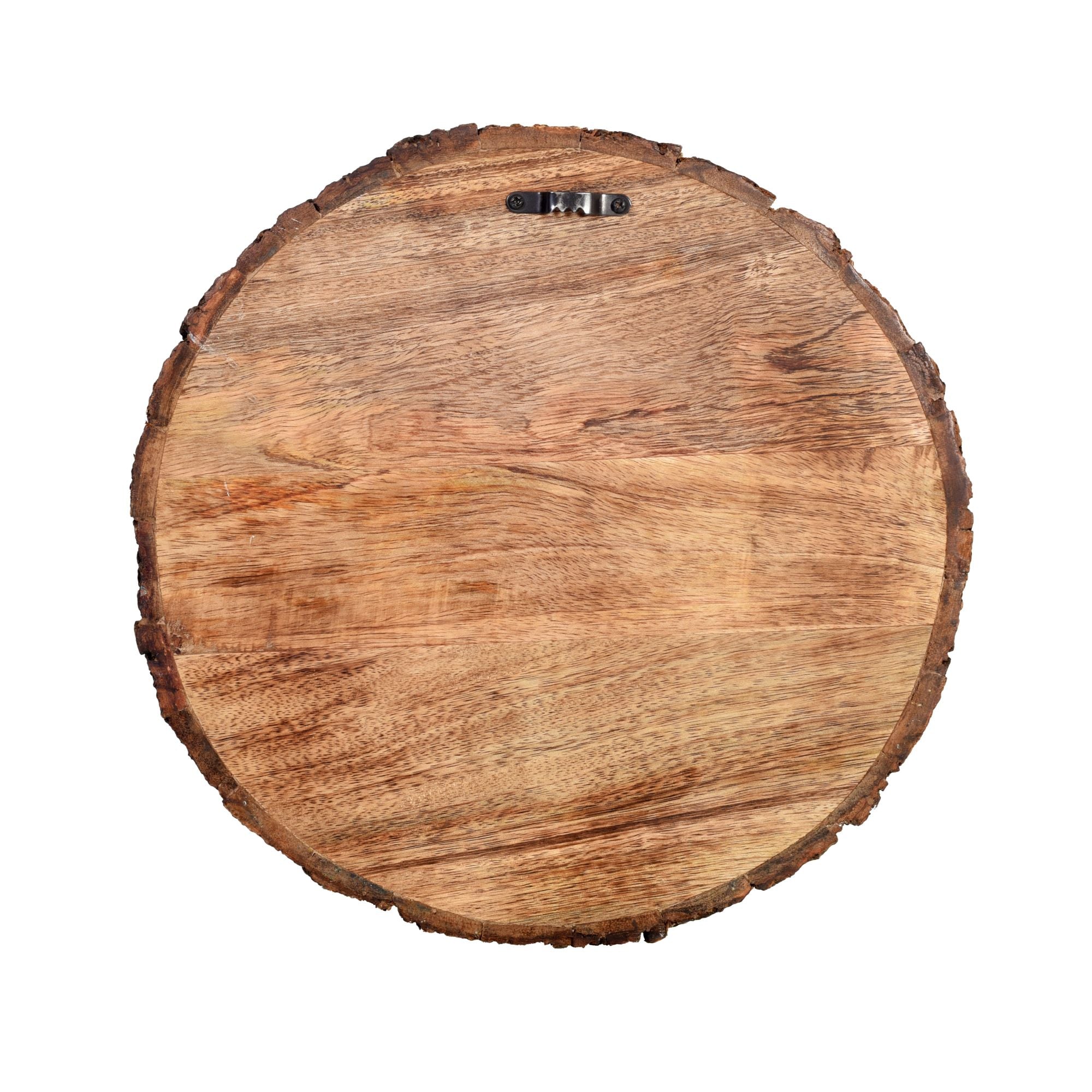 Nandini Handcrafted Wall Plate with Brass Cow and Floral Detailing, Rustic Wood Decor