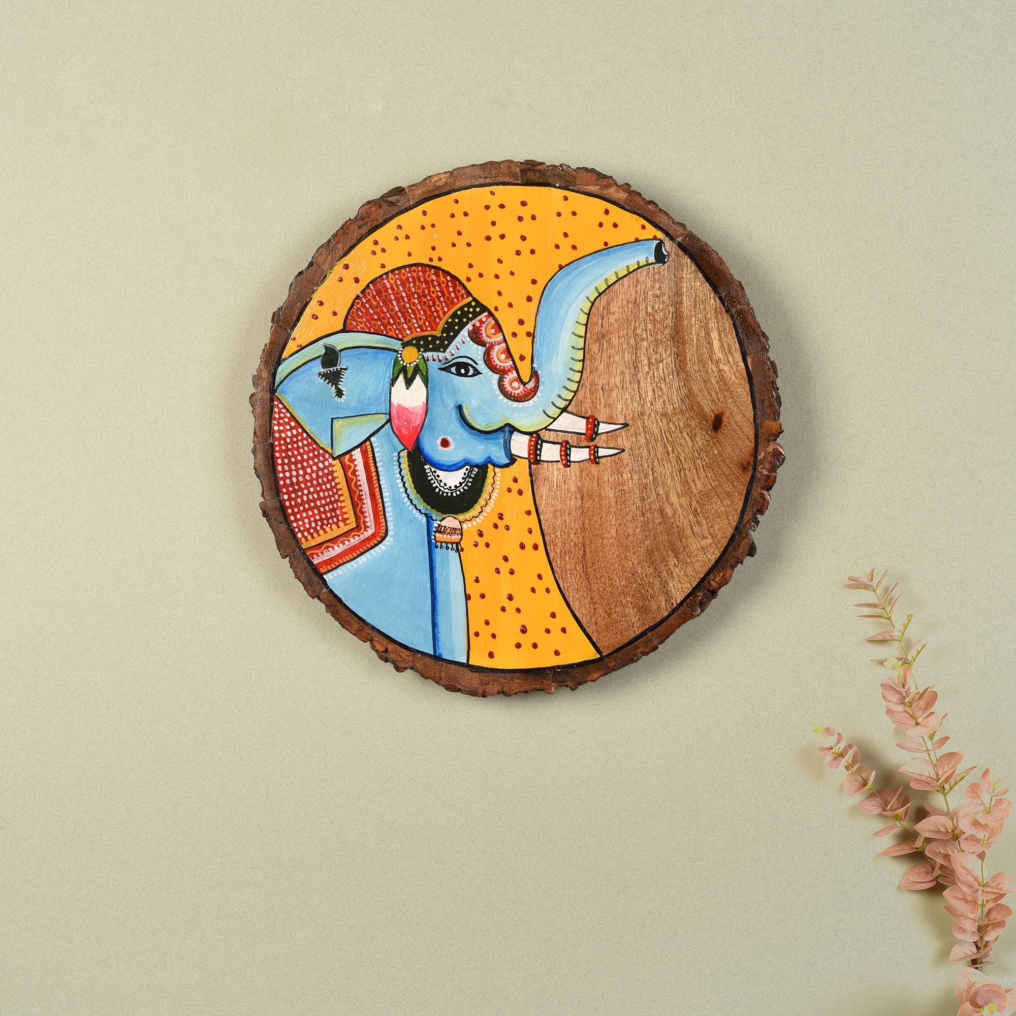 Handpainted Pichhwai Elephant Wall Panel I