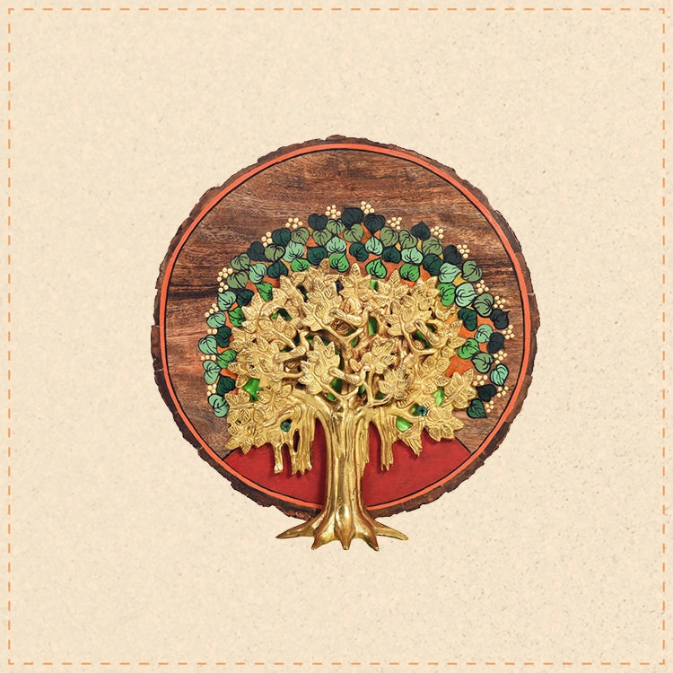 Bodhi Tree Wall Art, Handcrafted Wooden Tree of Enlightenment Decor for Peace, Growth and Spiritual Energy