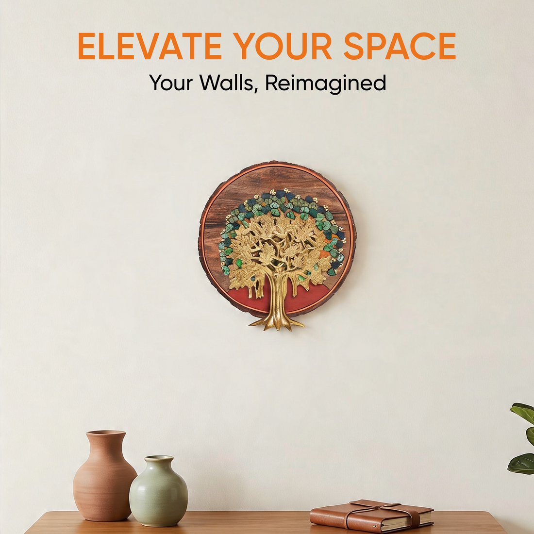 Bodhi Tree Wall Art, Handcrafted Wooden Tree of Enlightenment Decor for Peace, Growth and Spiritual Energy