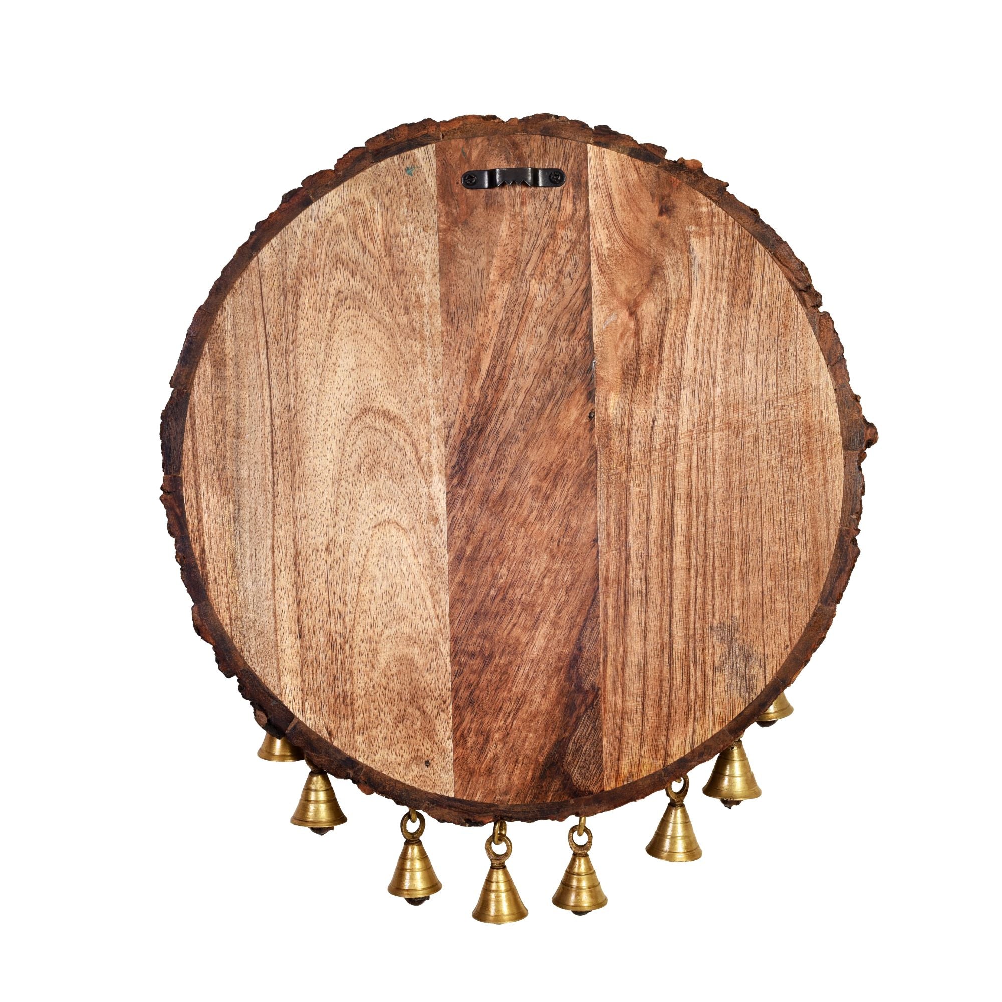 Aum Ganesha Wall Hanging, Handcrafted Wooden Decor with Om Symbols and Bells for Auspicious Beginnings and Positivity