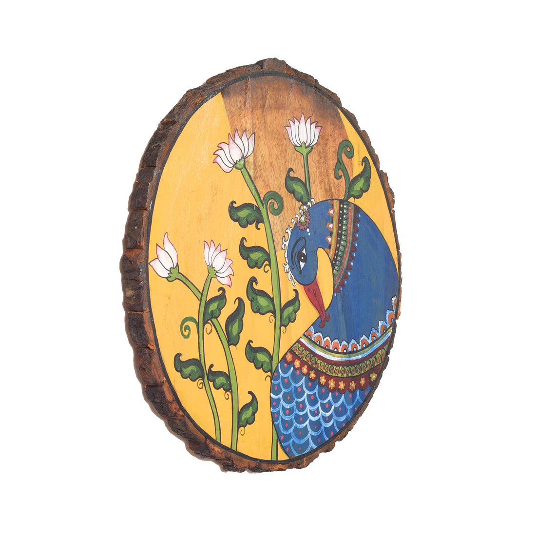 Handpainted Pichhwai Peacock Wall Panel