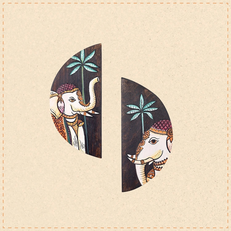 Pichhwai Elephants Handpainted Wall Panels