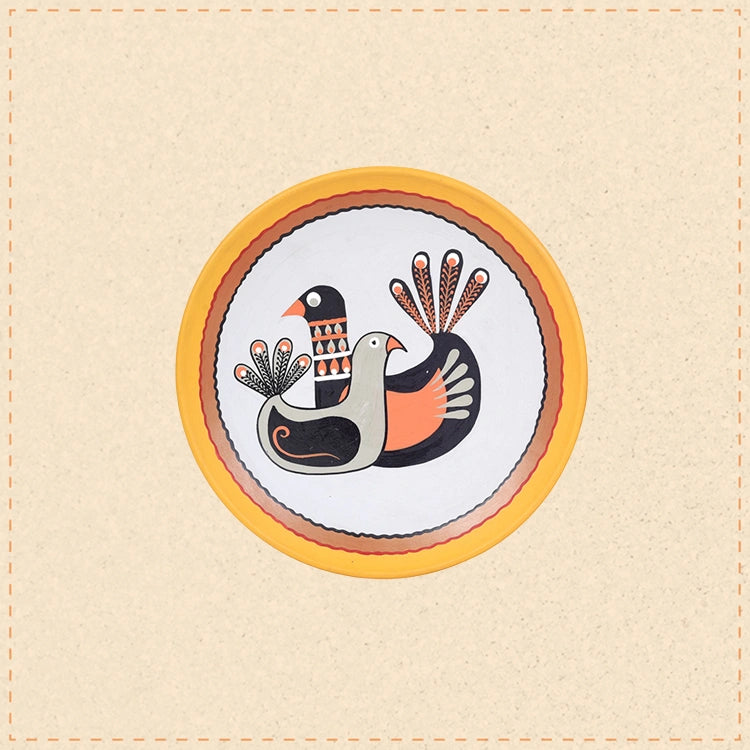Winged Melodies Terracotta Wall Décor Plate