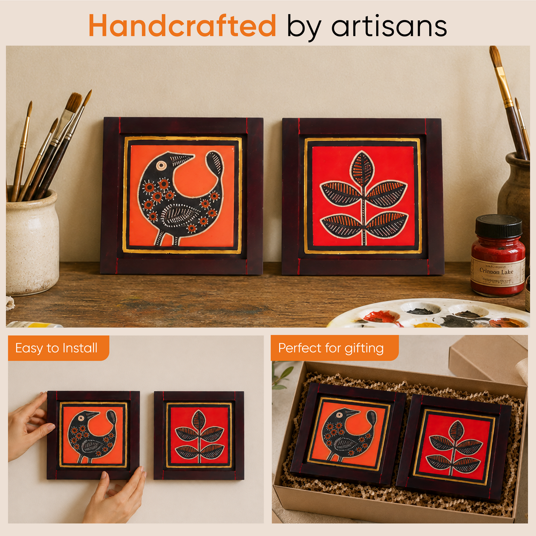 Pichhwai Handcrafted Tiles Wall Art Panel S02