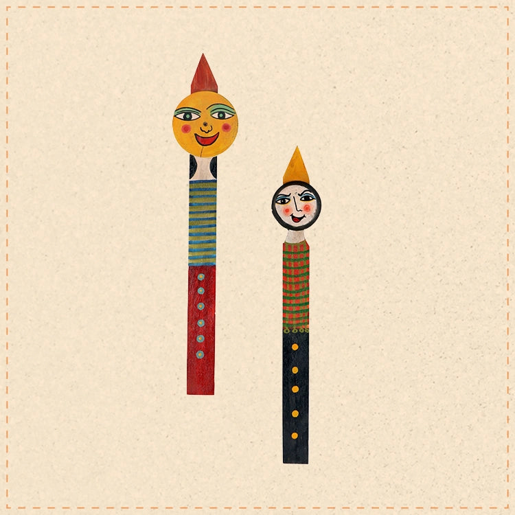Dumbledore & Harry Wall Decor Sticks (SO2)-3x0.5x16/ 2.2x1x15