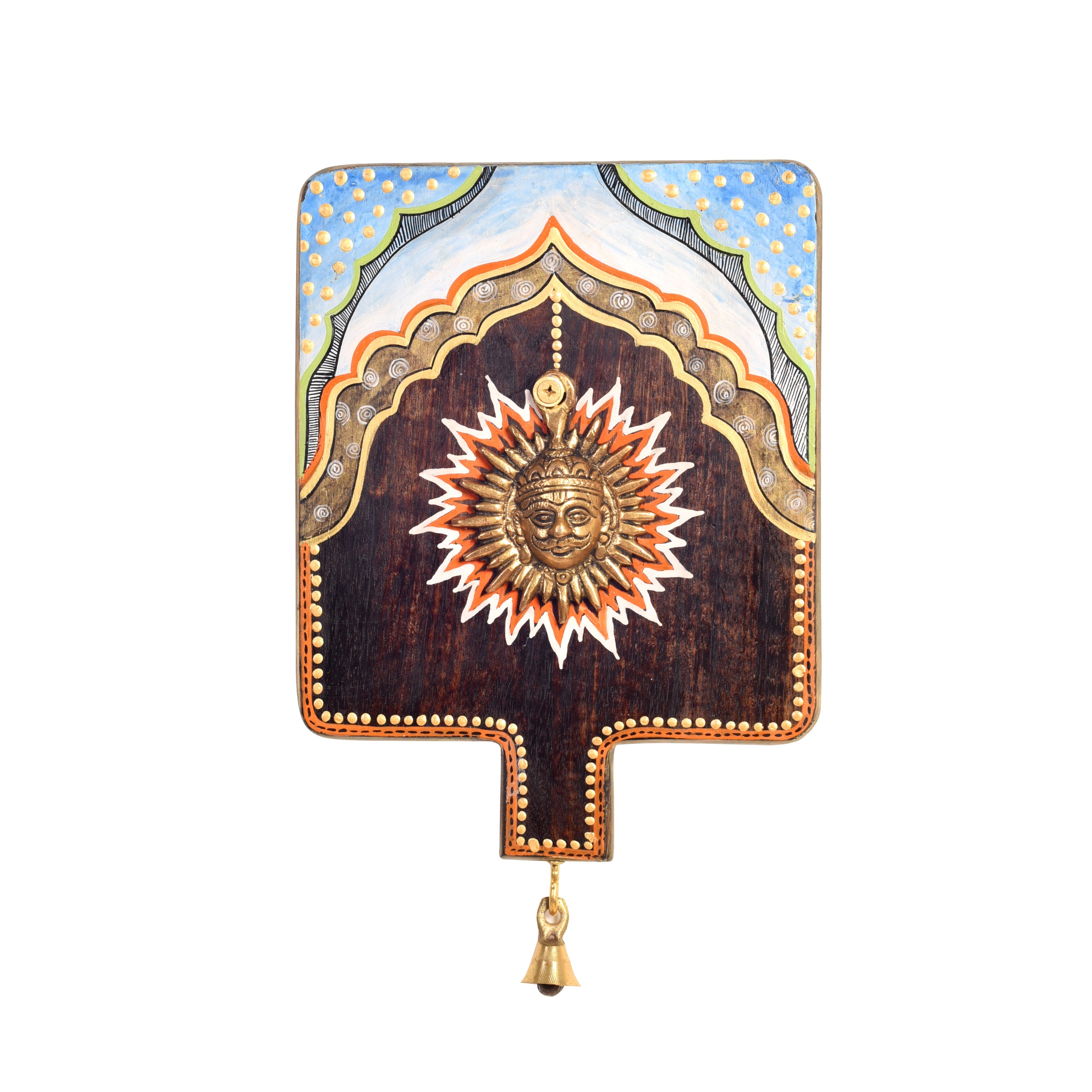 Divya-III Wall décor frame with beautiful Brass Sculpture of Surya Dev