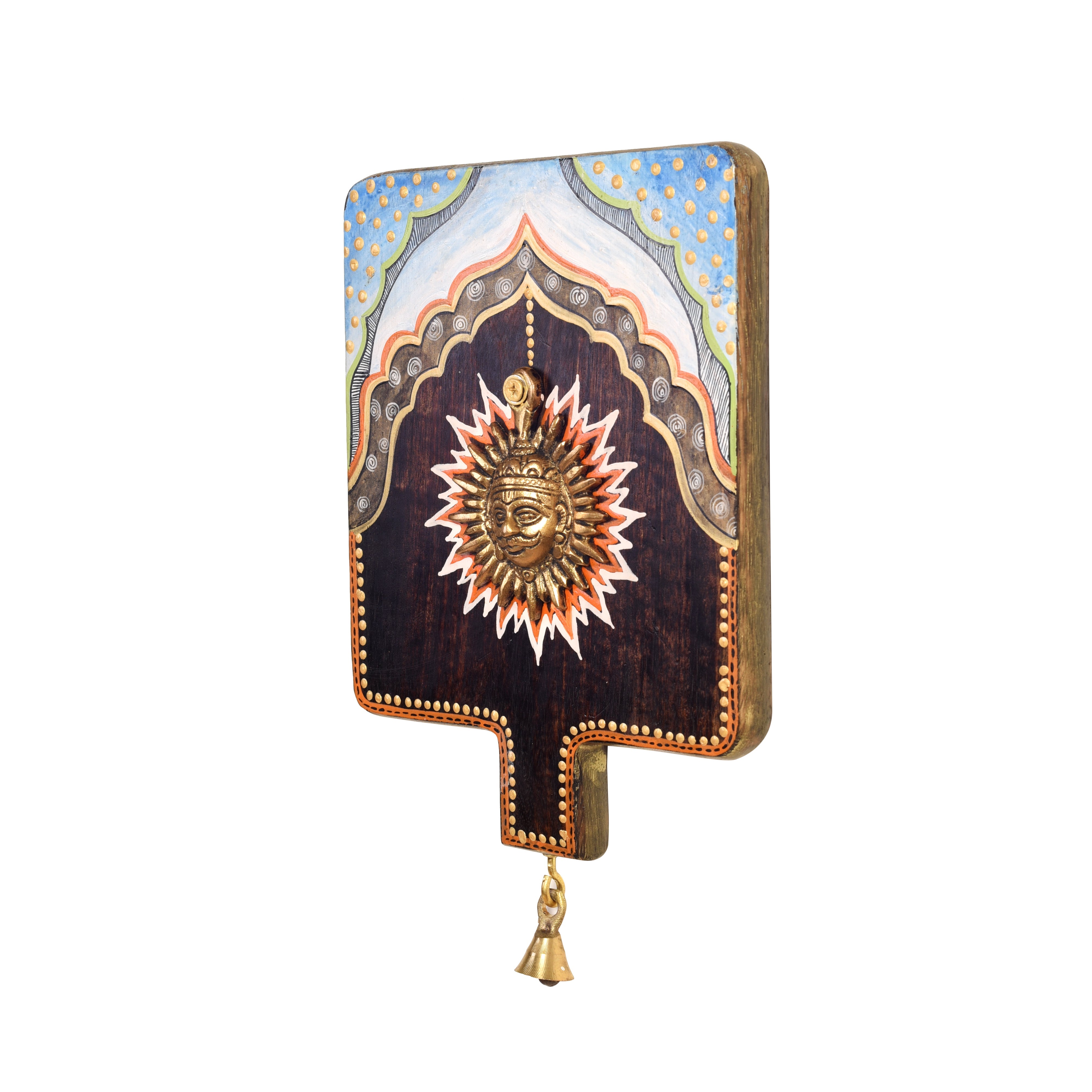 Divya-III Wall décor frame with beautiful Brass Sculpture of Surya Dev