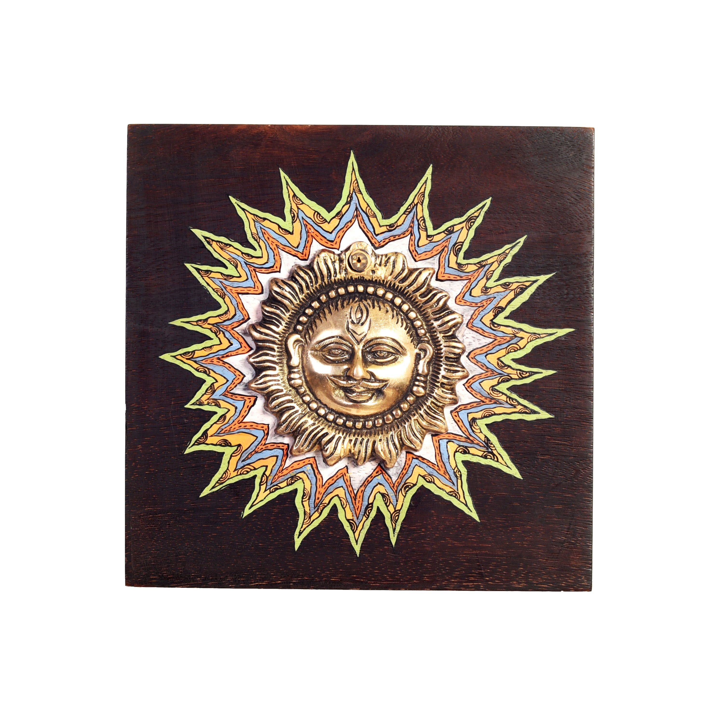 Surya Wall décor frame with beautiful Brass Sculpture of Surya Dev
