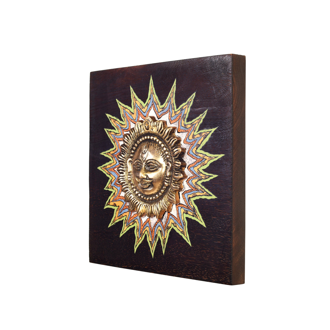 Surya Wall décor frame with beautiful Brass Sculpture of Surya Dev