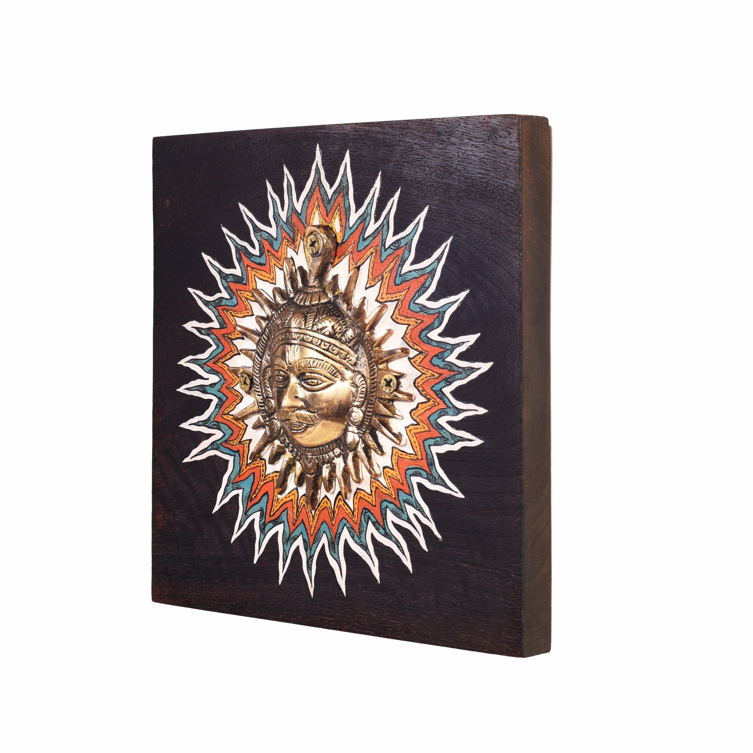 Surya-I Wall décor frame with beautiful Brass Sculpture of Surya Dev