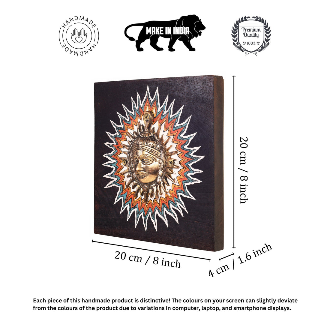 Surya-I Wall décor frame with beautiful Brass Sculpture of Surya Dev
