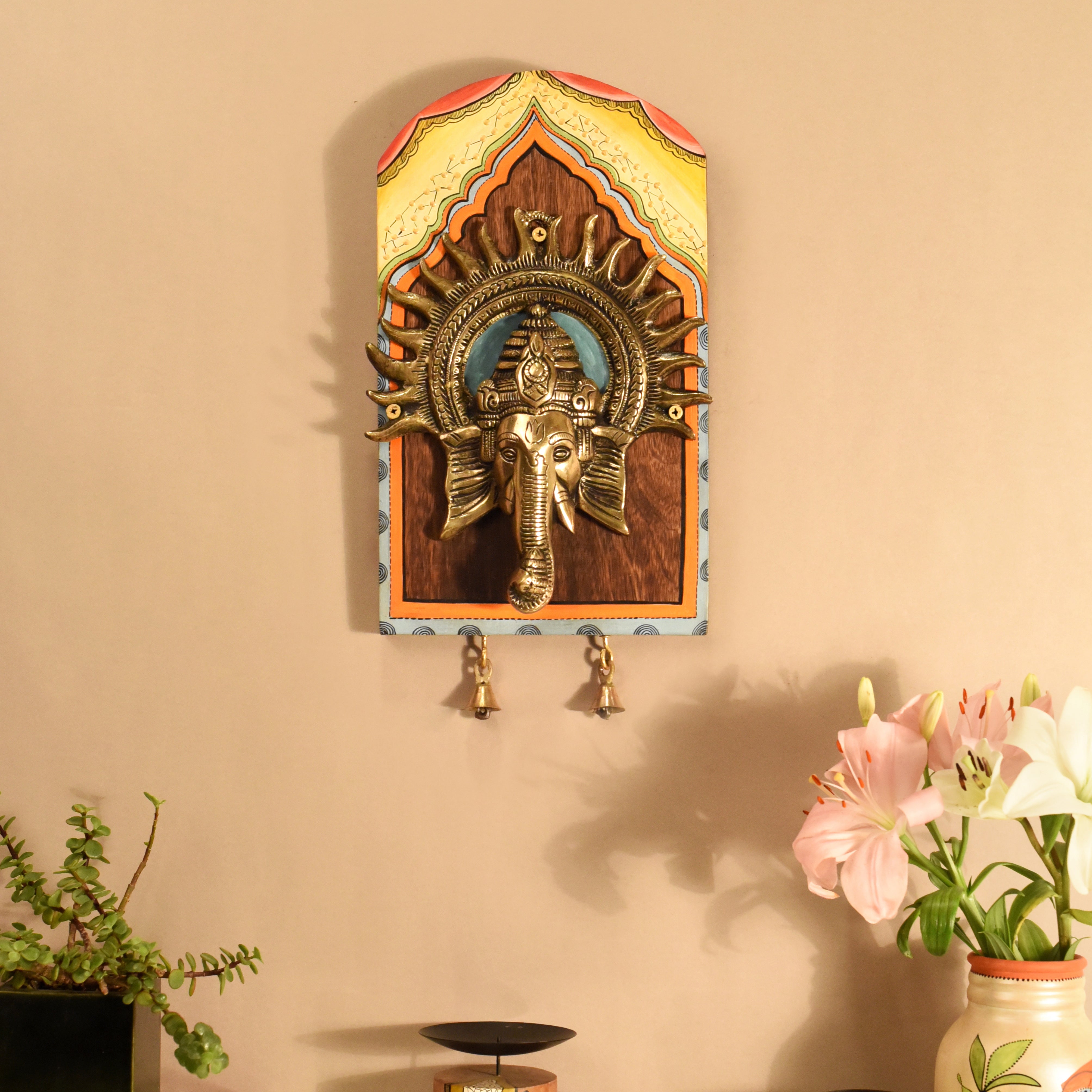Amantran-II Wall décor frame with divine Ganesha Majestically set on a beautiful frame