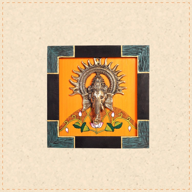 Avighna-I Wall décor frame with divine Ganesha Majestically set on a beautiful frame