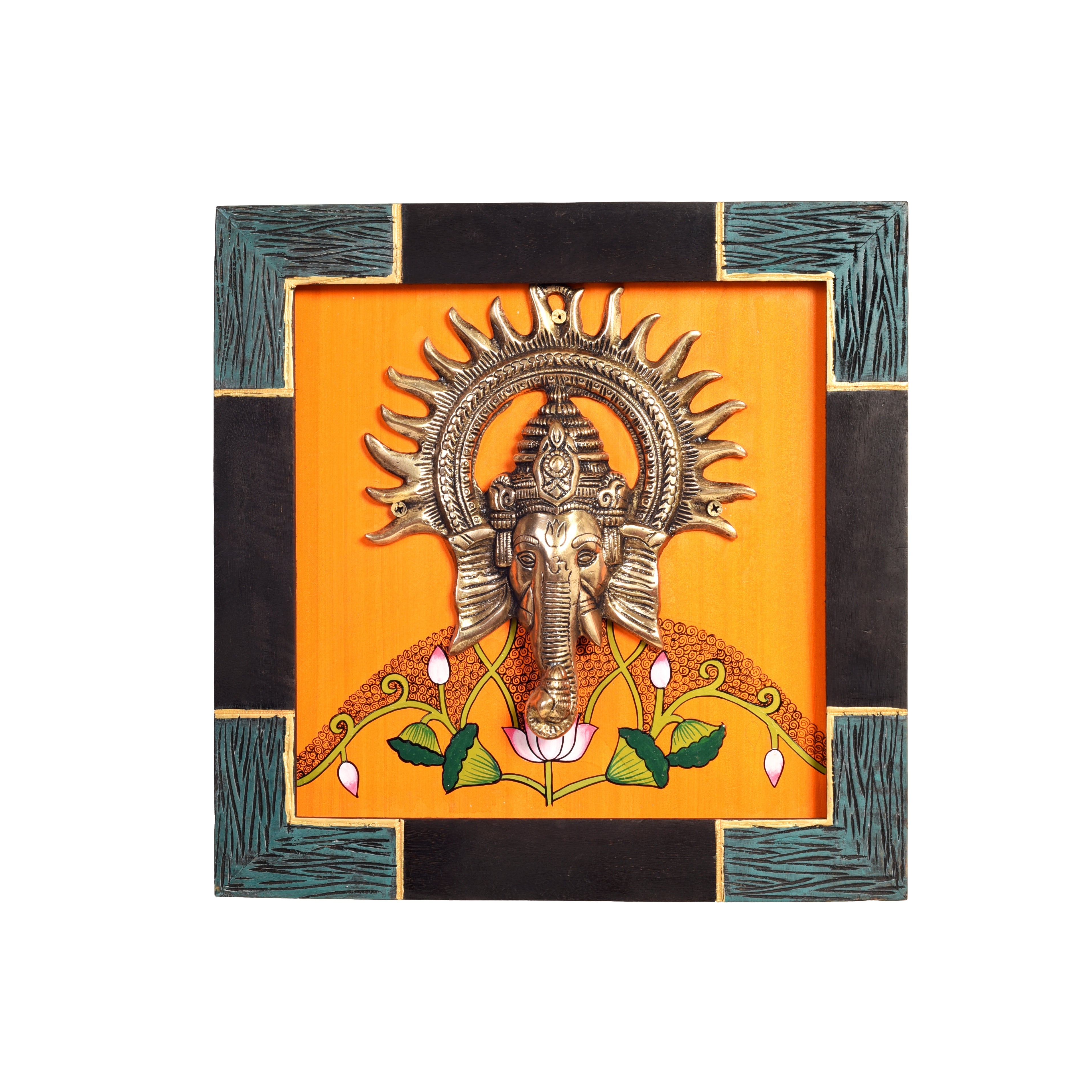 Avighna-I Wall décor frame with divine Ganesha Majestically set on a beautiful frame