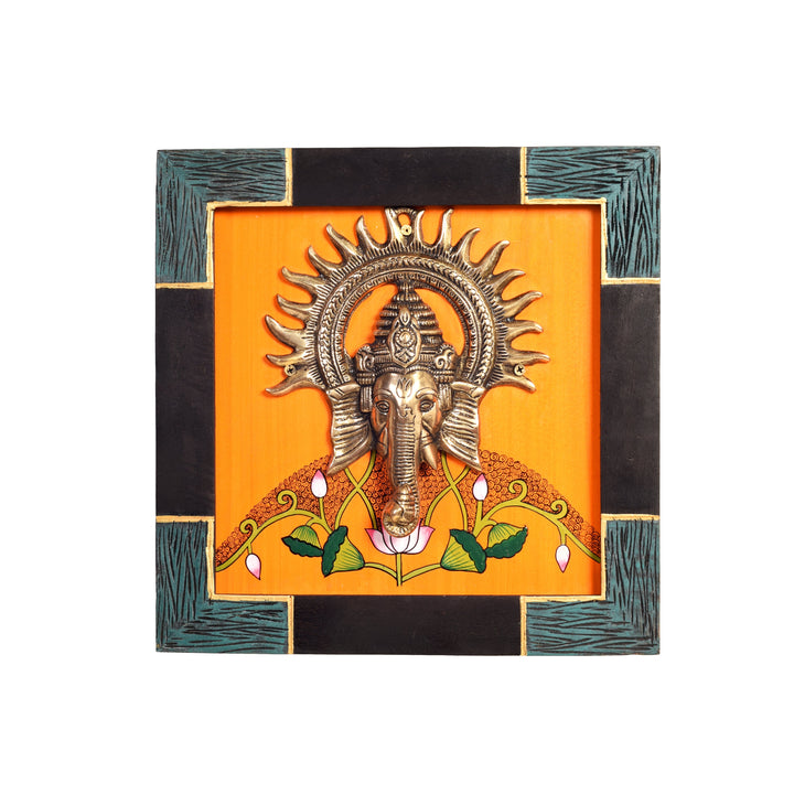 Avighna-I Wall décor frame with divine Ganesha Majestically set on a beautiful frame