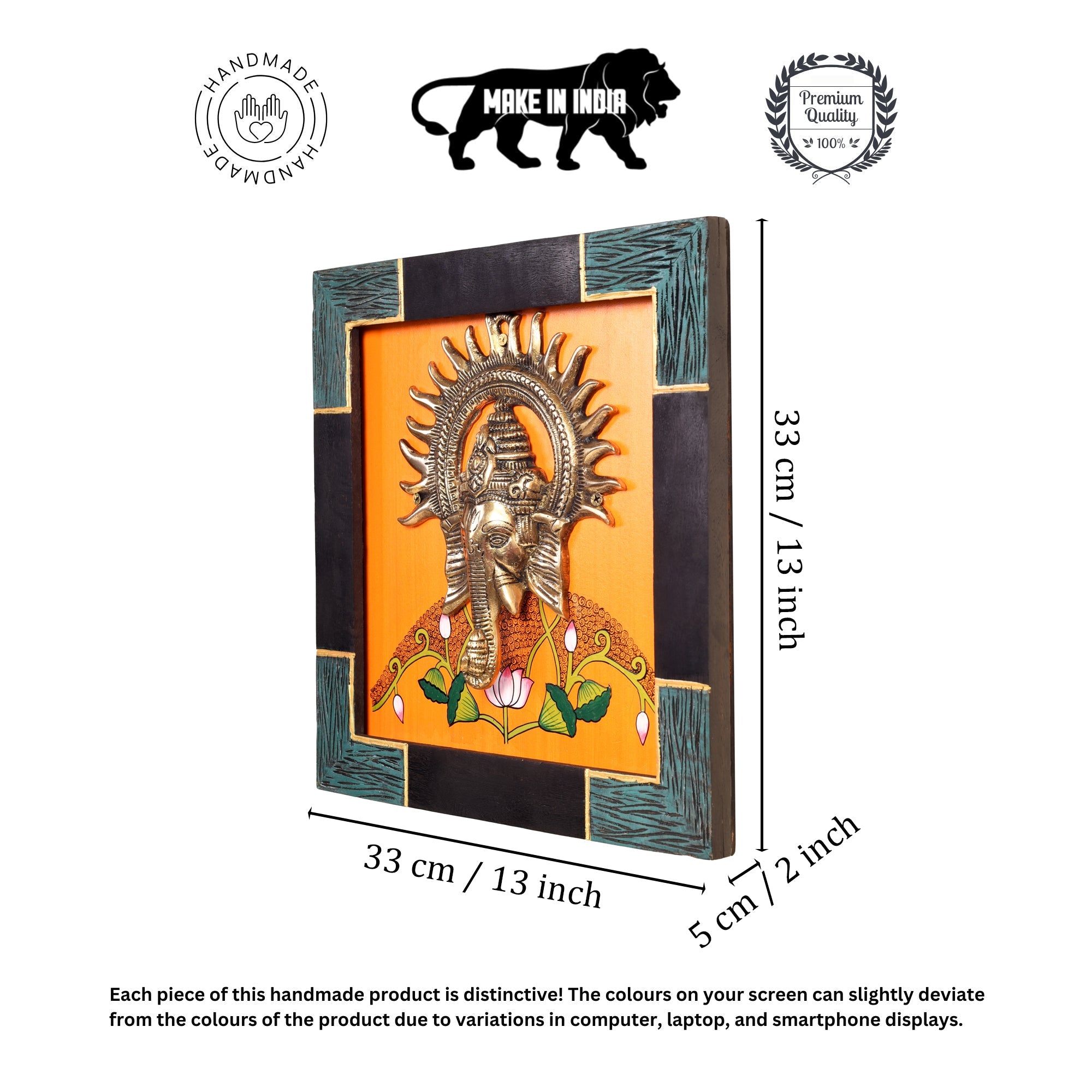 Avighna-I Wall décor frame with divine Ganesha Majestically set on a beautiful frame