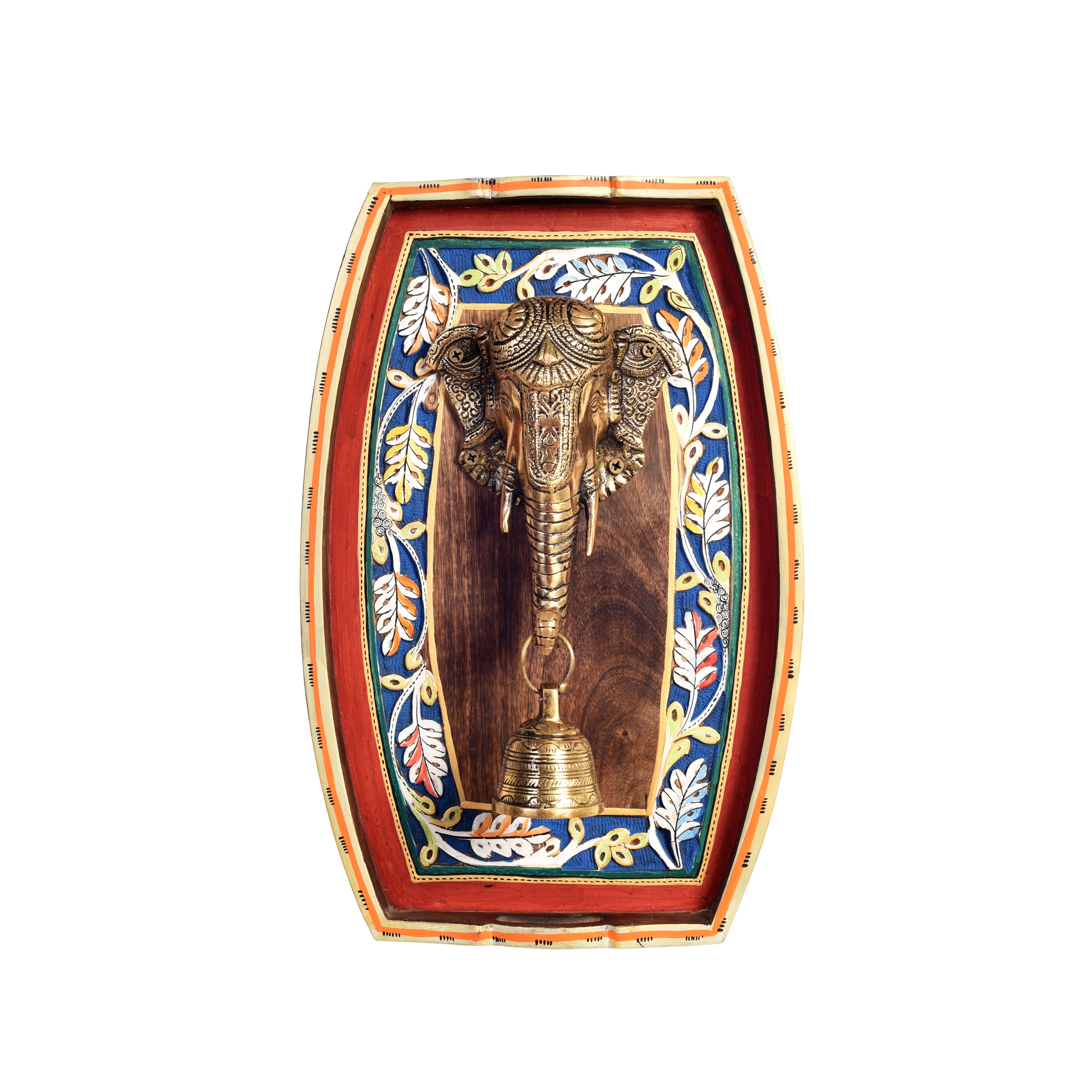 Amantran-III Wall décor frame with divine Ganesha with a bell Majestically set on a beautiful frame