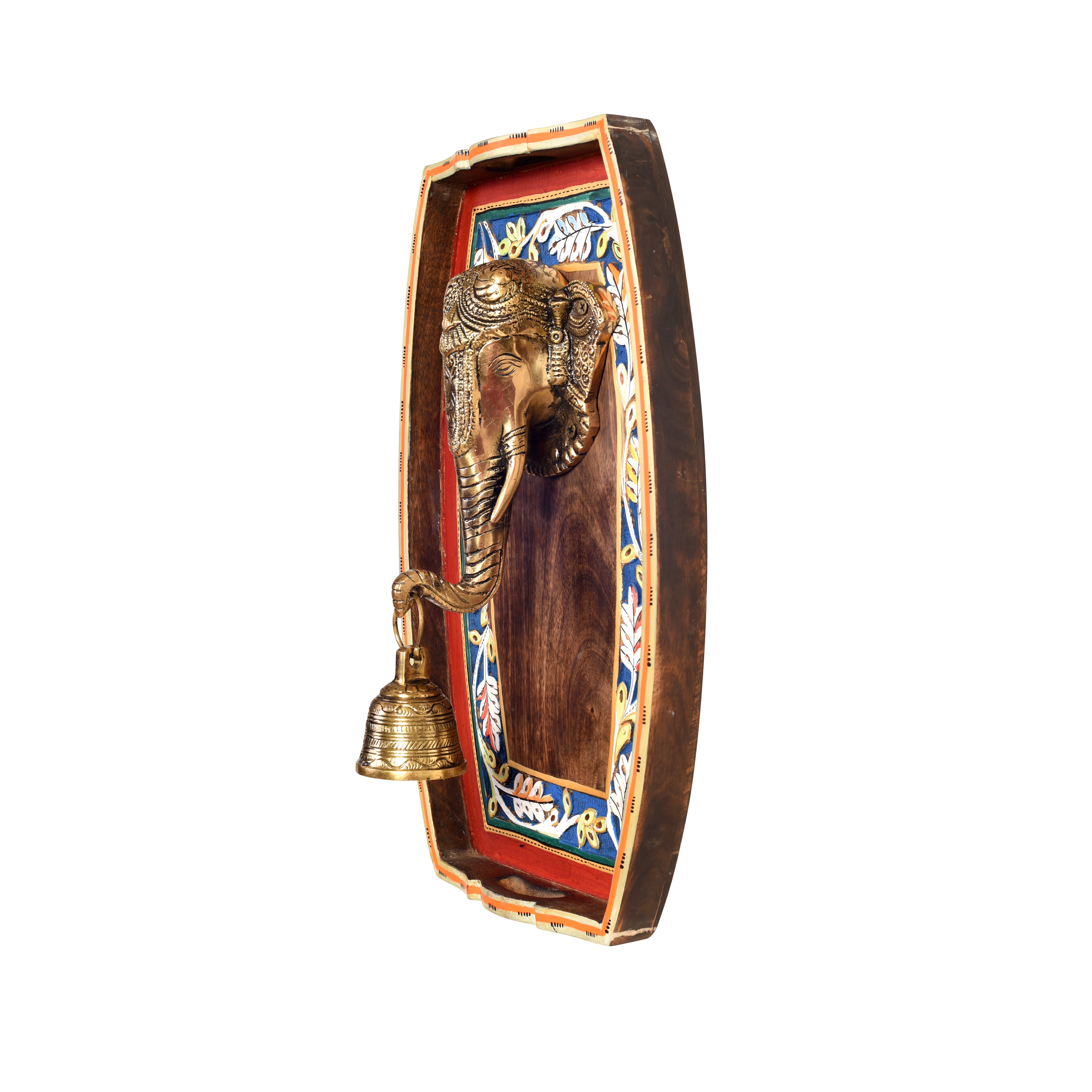 Amantran-III Wall décor frame with divine Ganesha with a bell Majestically set on a beautiful frame