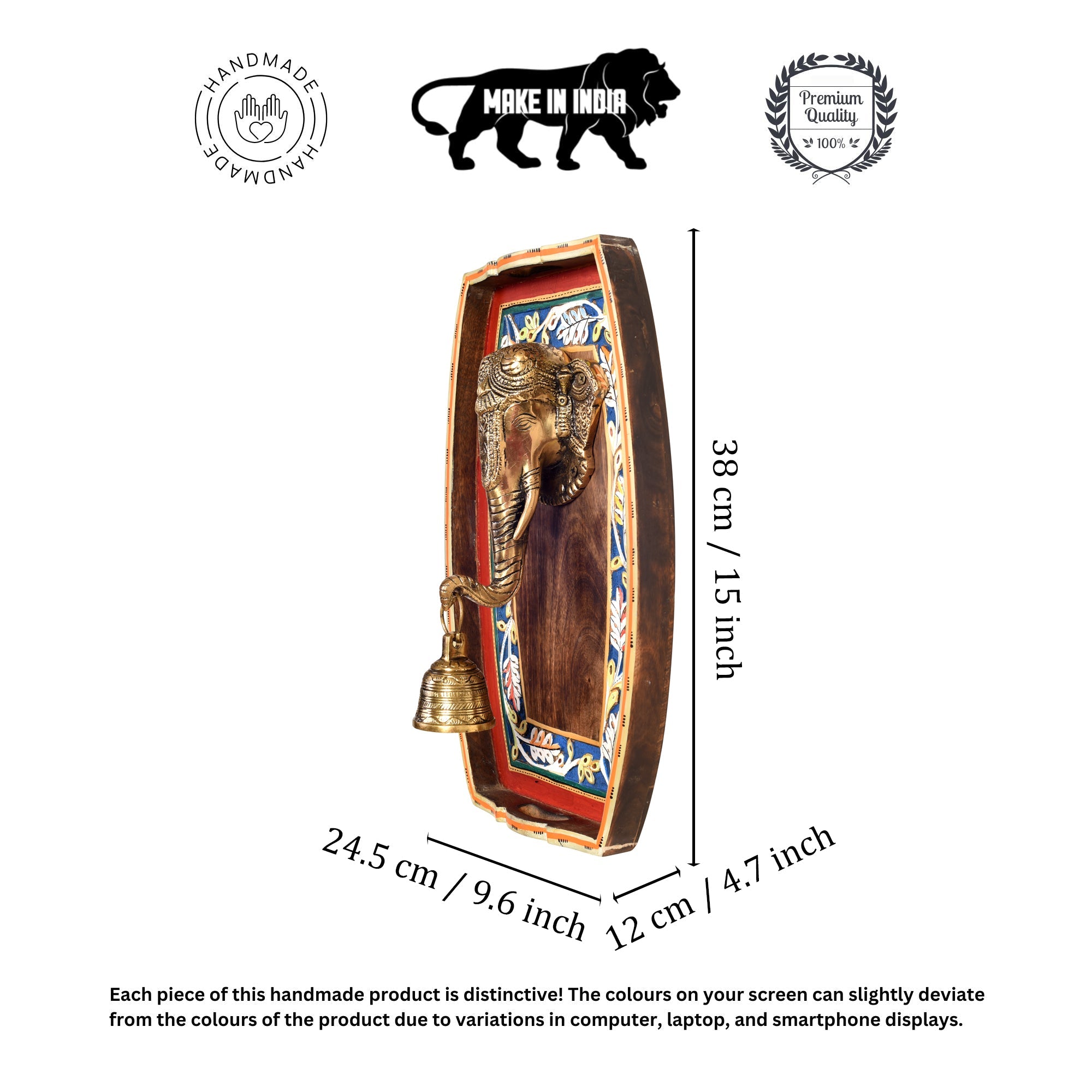 Amantran-III Wall décor frame with divine Ganesha with a bell Majestically set on a beautiful frame