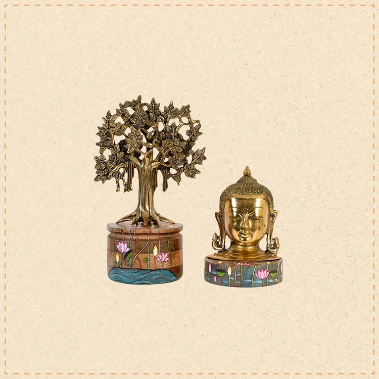 Bodhi Buddha & Kalpavriksha Tree Set