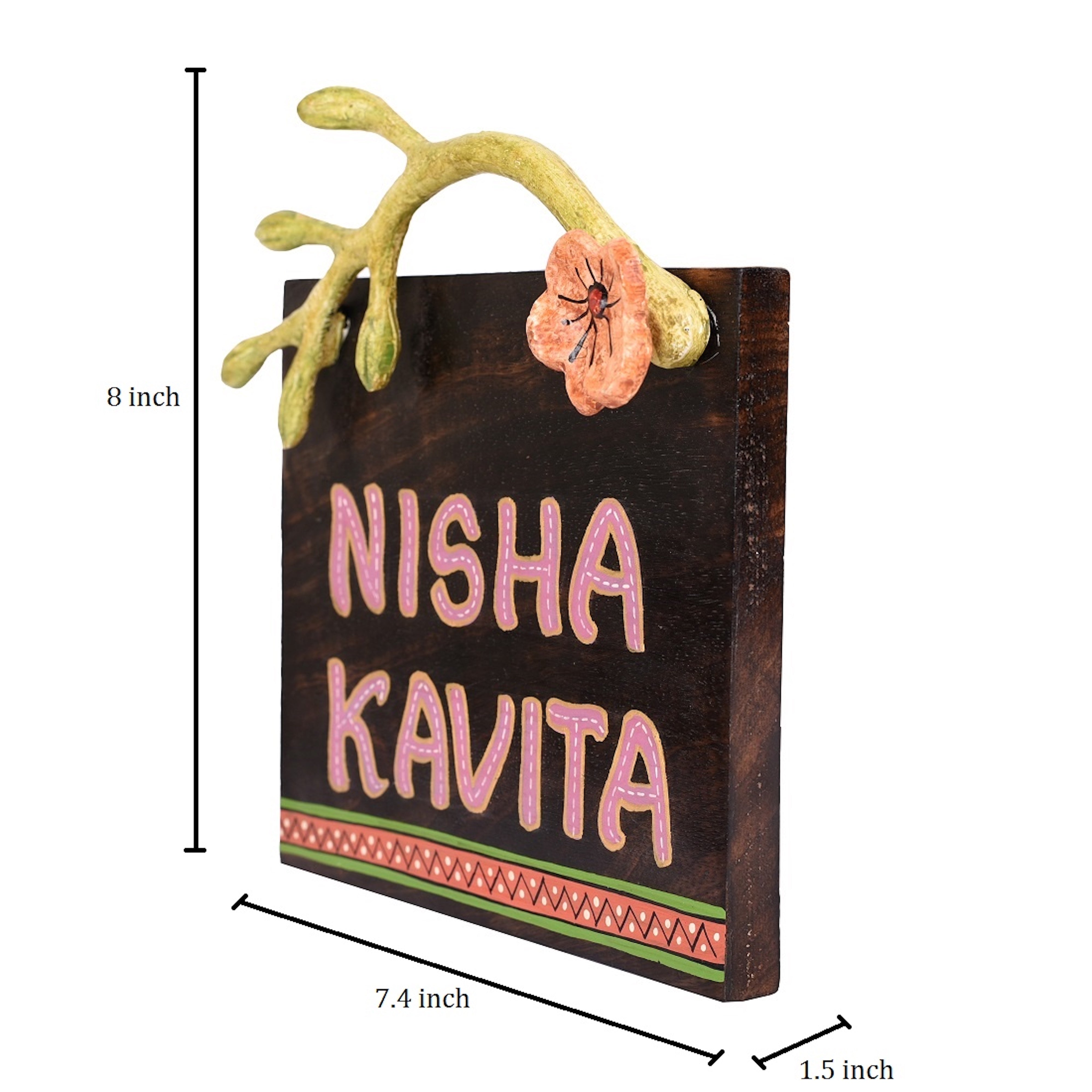 Name Plate Handcrafted Metal Handle (7.5x1.5x8)