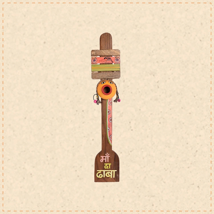 Kitchen Decor "Maa ka Dhaba" Handcrafted in Wood (4x2.5x22)