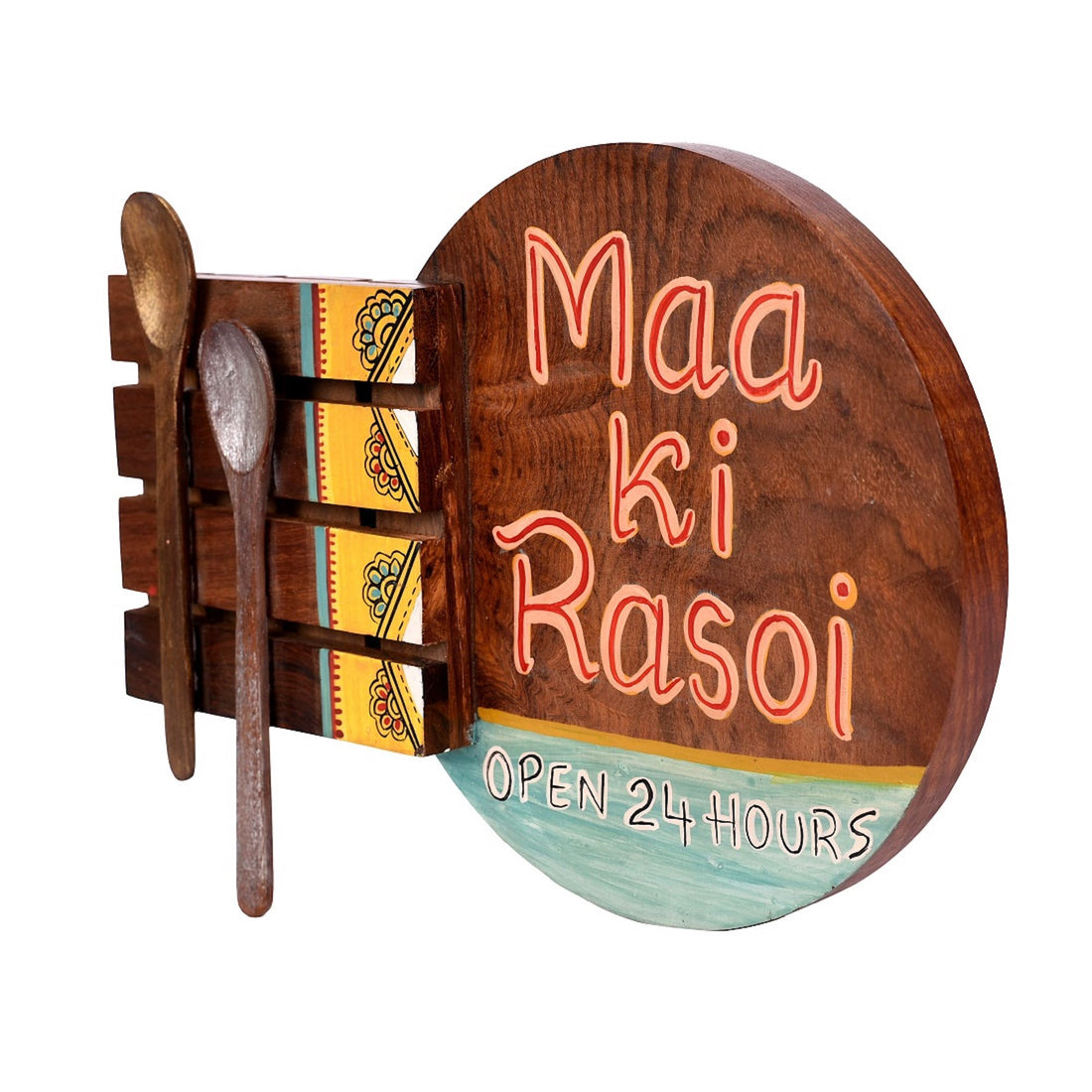 Kitchen Decor "Maa ki Rasoi" Handcrafted in Wood (9x2x7)