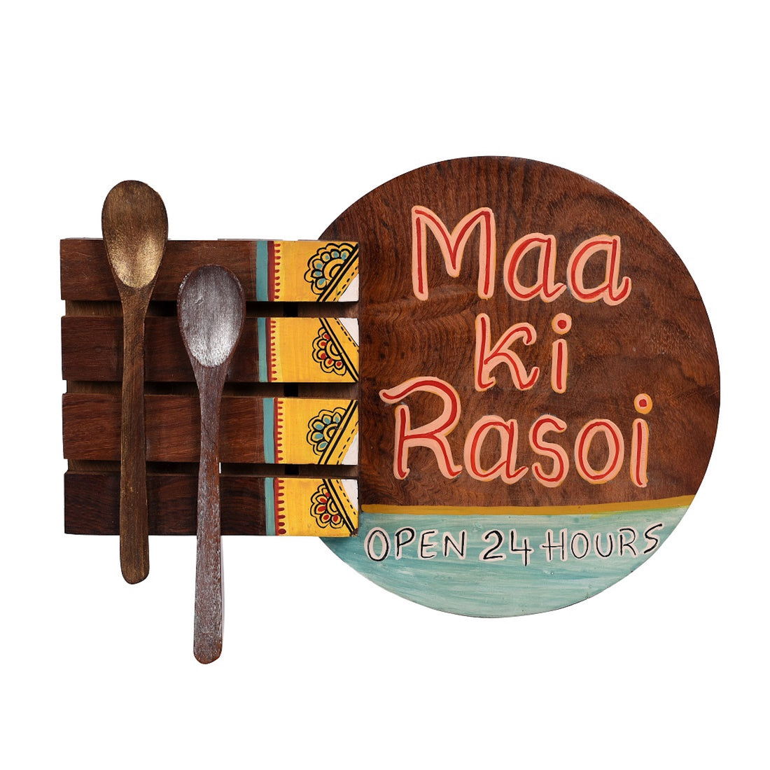 Kitchen Decor "Maa ki Rasoi" Handcrafted in Wood (9x2x7)